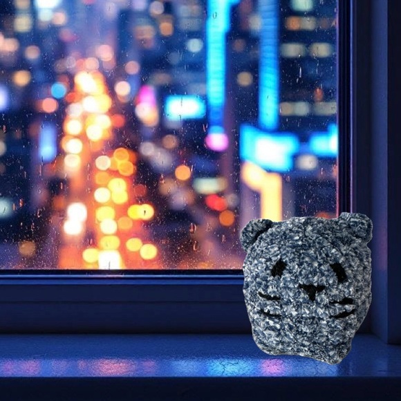 Blue Knitted Cat Plush - Picture 6 of 8